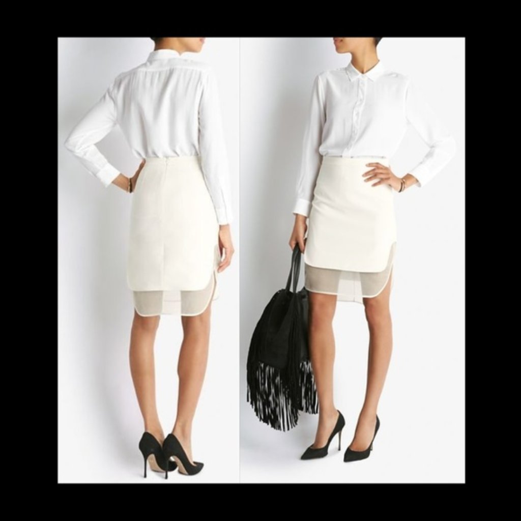 New Revolve X Mason By Michelle Mason Layered Sheer High Rise Organza Hem Skirt